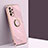 Ultra-thin Silicone Gel Soft Case Cover with Magnetic Finger Ring Stand XL1 for Samsung Galaxy A33 5G Pink
