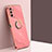 Ultra-thin Silicone Gel Soft Case Cover with Magnetic Finger Ring Stand XL1 for Samsung Galaxy F13 4G Hot Pink