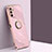 Ultra-thin Silicone Gel Soft Case Cover with Magnetic Finger Ring Stand XL1 for Samsung Galaxy F13 4G Pink