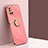 Ultra-thin Silicone Gel Soft Case Cover with Magnetic Finger Ring Stand XL1 for Samsung Galaxy M51 Hot Pink