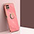 Ultra-thin Silicone Gel Soft Case Cover with Magnetic Finger Ring Stand XL1 for Samsung Galaxy M53 5G Hot Pink