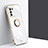 Ultra-thin Silicone Gel Soft Case Cover with Magnetic Finger Ring Stand XL1 for Samsung Galaxy S20 FE 5G White