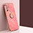 Ultra-thin Silicone Gel Soft Case Cover with Magnetic Finger Ring Stand XL1 for Samsung Galaxy S20 Ultra 5G Hot Pink