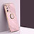 Ultra-thin Silicone Gel Soft Case Cover with Magnetic Finger Ring Stand XL1 for Samsung Galaxy S20 Ultra 5G Pink