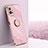 Ultra-thin Silicone Gel Soft Case Cover with Magnetic Finger Ring Stand XL1 for Vivo T1 5G India Pink