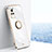 Ultra-thin Silicone Gel Soft Case Cover with Magnetic Finger Ring Stand XL1 for Vivo X60 Pro 5G White