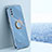 Ultra-thin Silicone Gel Soft Case Cover with Magnetic Finger Ring Stand XL1 for Vivo Y11s Blue