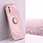 Ultra-thin Silicone Gel Soft Case Cover with Magnetic Finger Ring Stand XL1 for Vivo Y30 Pink