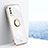 Ultra-thin Silicone Gel Soft Case Cover with Magnetic Finger Ring Stand XL1 for Vivo Y30 White