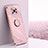 Ultra-thin Silicone Gel Soft Case Cover with Magnetic Finger Ring Stand XL1 for Xiaomi Poco X3 NFC Pink