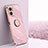 Ultra-thin Silicone Gel Soft Case Cover with Magnetic Finger Ring Stand XL1 for Xiaomi Redmi 10 Prime Plus 5G Pink