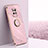 Ultra-thin Silicone Gel Soft Case Cover with Magnetic Finger Ring Stand XL1 for Xiaomi Redmi 10X Pro 5G Pink