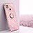 Ultra-thin Silicone Gel Soft Case Cover with Magnetic Finger Ring Stand XL1 for Xiaomi Redmi 9 India Pink