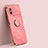 Ultra-thin Silicone Gel Soft Case Cover with Magnetic Finger Ring Stand XL1 for Xiaomi Redmi Note 11R 5G Hot Pink