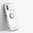 Ultra-thin Silicone Gel Soft Case Cover with Magnetic Finger Ring Stand XL1 for Xiaomi Redmi Note 11R 5G White