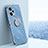 Ultra-thin Silicone Gel Soft Case Cover with Magnetic Finger Ring Stand XL1 for Xiaomi Redmi Note 12 Pro 5G Blue