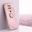 Ultra-thin Silicone Gel Soft Case Cover with Magnetic Finger Ring Stand XL1 for Xiaomi Redmi Note 9 Pink