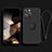 Ultra-thin Silicone Gel Soft Case Cover with Magnetic Finger Ring Stand YK1 for Apple iPhone 13 Pro Max Black