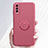 Ultra-thin Silicone Gel Soft Case Cover with Magnetic Finger Ring Stand YK1 for Vivo Y20