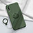 Ultra-thin Silicone Gel Soft Case Cover with Magnetic Finger Ring Stand YK1 for Vivo Y20 Midnight Green