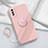 Ultra-thin Silicone Gel Soft Case Cover with Magnetic Finger Ring Stand YK1 for Vivo Y20 Pink