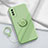 Ultra-thin Silicone Gel Soft Case Cover with Magnetic Finger Ring Stand YK1 for Vivo Y20s