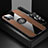 Ultra-thin Silicone Gel Soft Case Cover with Magnetic Finger Ring Stand Z01 for Apple iPhone 13 Pro Max Brown