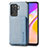 Ultra-thin Silicone Gel Soft Case Cover with Magnetic S01D for Oppo A94 4G Blue