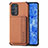 Ultra-thin Silicone Gel Soft Case Cover with Magnetic S01D for Oppo Reno6 Pro 5G Brown