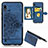 Ultra-thin Silicone Gel Soft Case Cover with Magnetic S01D for Samsung Galaxy A10 Blue