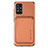 Ultra-thin Silicone Gel Soft Case Cover with Magnetic S01D for Samsung Galaxy A51 5G Brown