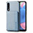 Ultra-thin Silicone Gel Soft Case Cover with Magnetic S01D for Samsung Galaxy A70 Blue