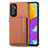 Ultra-thin Silicone Gel Soft Case Cover with Magnetic S01D for Samsung Galaxy M52 5G Brown