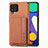 Ultra-thin Silicone Gel Soft Case Cover with Magnetic S01D for Samsung Galaxy M62 4G Brown