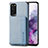 Ultra-thin Silicone Gel Soft Case Cover with Magnetic S01D for Samsung Galaxy S20 5G Blue