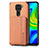 Ultra-thin Silicone Gel Soft Case Cover with Magnetic S01D for Xiaomi Redmi Note 9 Brown