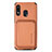 Ultra-thin Silicone Gel Soft Case Cover with Magnetic S02D for Samsung Galaxy A30 Brown