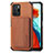 Ultra-thin Silicone Gel Soft Case Cover with Magnetic S02D for Xiaomi Poco X3 GT 5G Brown