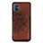 Ultra-thin Silicone Gel Soft Case Cover with Magnetic S03D for Samsung Galaxy A71 5G Brown