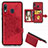 Ultra-thin Silicone Gel Soft Case Cover with Magnetic S04D for Samsung Galaxy A30 Red