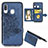 Ultra-thin Silicone Gel Soft Case Cover with Magnetic S04D for Samsung Galaxy A40 Blue