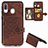 Ultra-thin Silicone Gel Soft Case Cover with Magnetic S04D for Samsung Galaxy A40 Brown