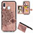 Ultra-thin Silicone Gel Soft Case Cover with Magnetic S04D for Samsung Galaxy A40 Rose Gold