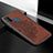 Ultra-thin Silicone Gel Soft Case Cover with Magnetic S04D for Samsung Galaxy M21 Brown