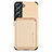 Ultra-thin Silicone Gel Soft Case Cover with Magnetic S04D for Samsung Galaxy S21 Plus 5G Gold