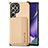 Ultra-thin Silicone Gel Soft Case Cover with Magnetic S04D for Samsung Galaxy S21 Ultra 5G Gold