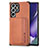 Ultra-thin Silicone Gel Soft Case Cover with Magnetic S04D for Samsung Galaxy S23 Ultra 5G Brown