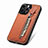 Ultra-thin Silicone Gel Soft Case Cover with Magnetic S05D for Apple iPhone 14 Pro Brown