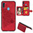 Ultra-thin Silicone Gel Soft Case Cover with Magnetic S05D for Samsung Galaxy A11 Red