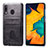 Ultra-thin Silicone Gel Soft Case Cover with Magnetic S05D for Samsung Galaxy A30 Black